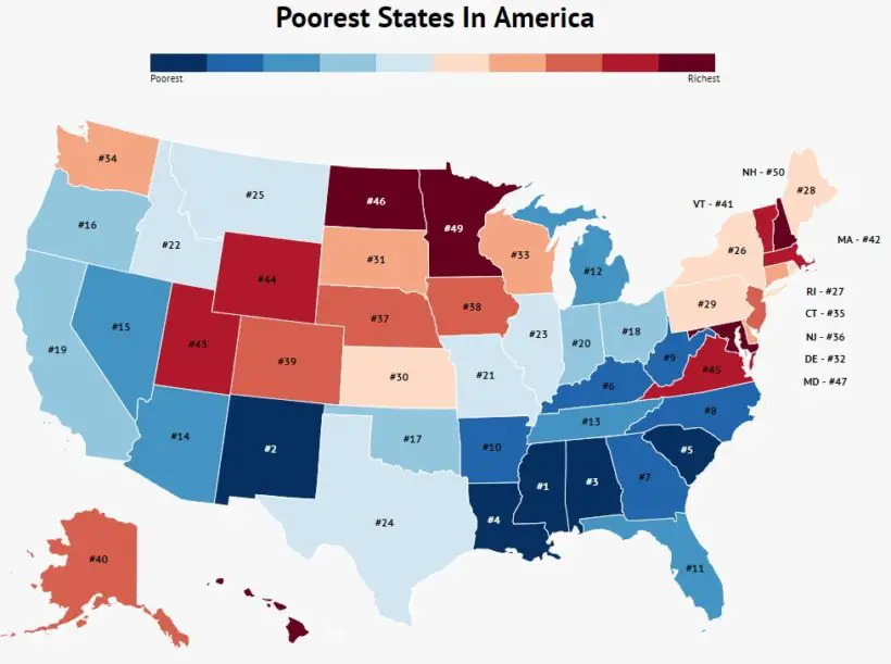 The 10 Poorest States In America vrogue.co