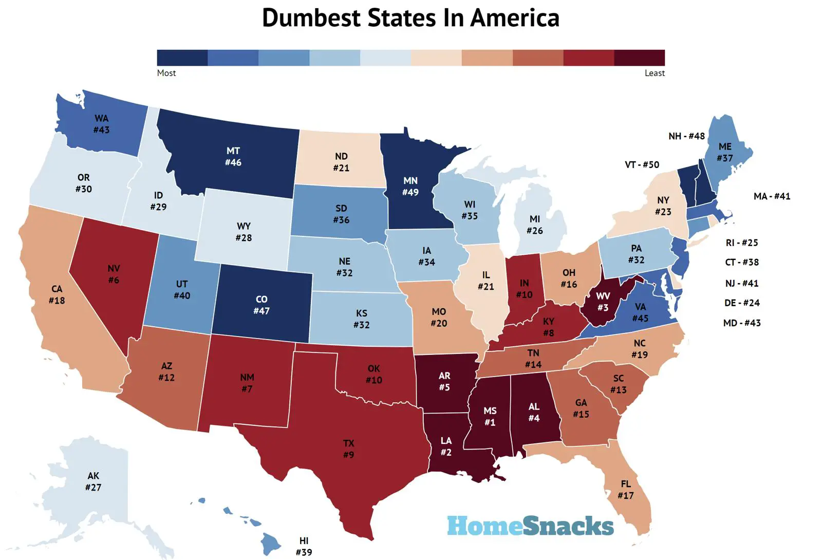 10 Dumbest States In The United States [2024] | RoadSnacks