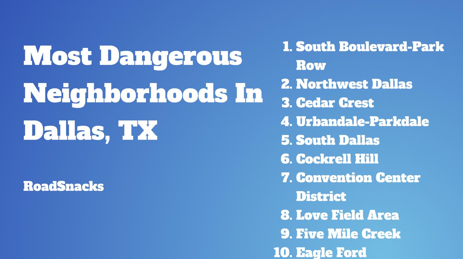 10 Most Dangerous Neighborhoods In Dallas, TX [2024]