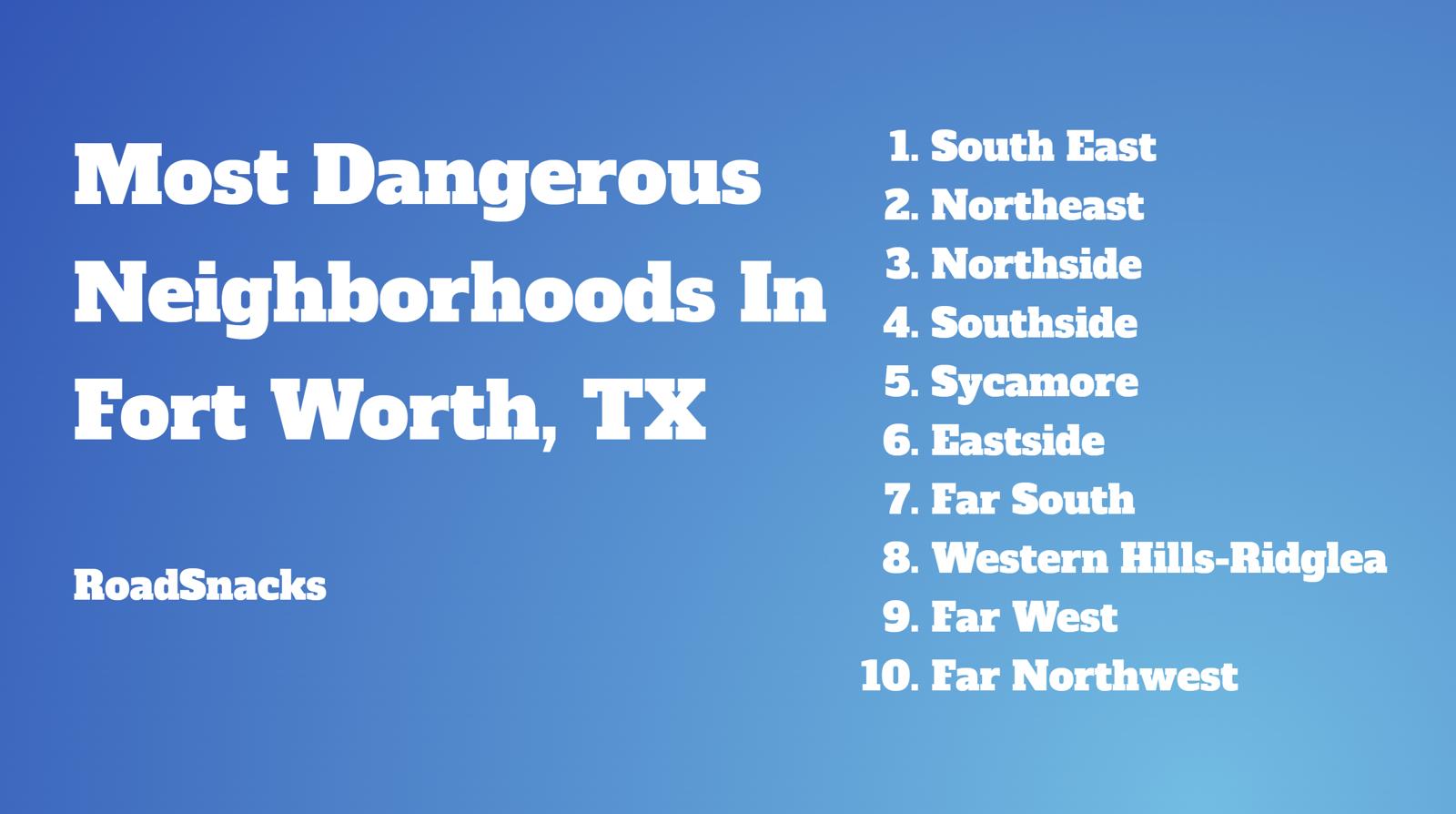 10 Most Dangerous Neighborhoods In Fort Worth Tx 2024 7950